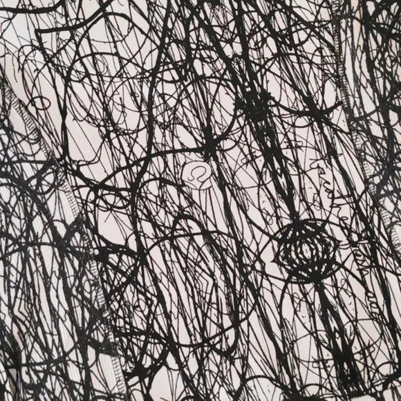 Lululemon Scuba Hoodie black white scribble print Size 6 - Picture 15 of 15